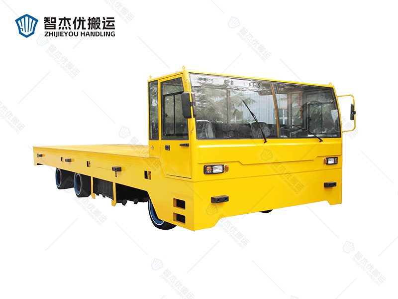 重載40噸駕駛室方向盤式無軌電動(dòng)平車 平地爬坡都能行